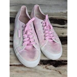 Superga 2750 Cotu Pink White Tie Dye Canvas Low Top Sneakers Classic Flat Shoes